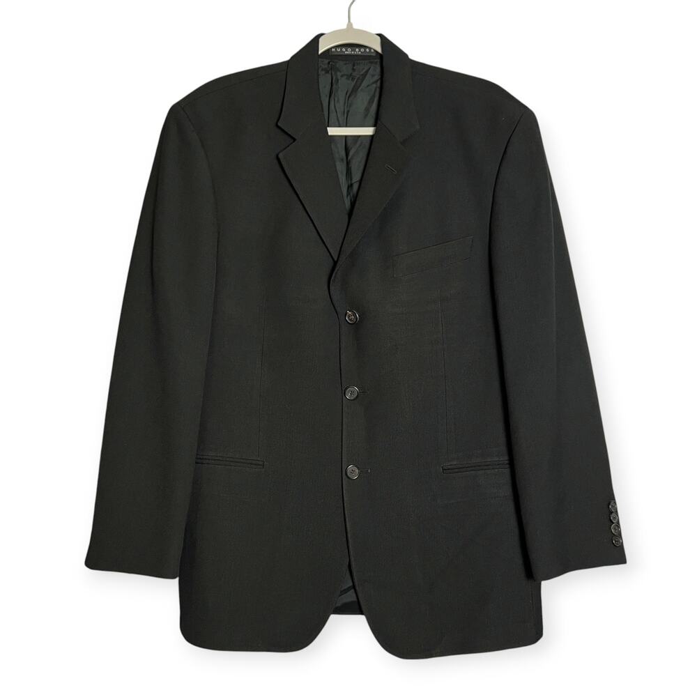 Hugo Boss Einstein Virgin Wool Blazer MENS 40S Black 3-Button Made in USA